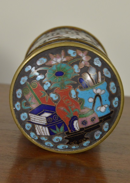 Cloisonne on Brass Jar