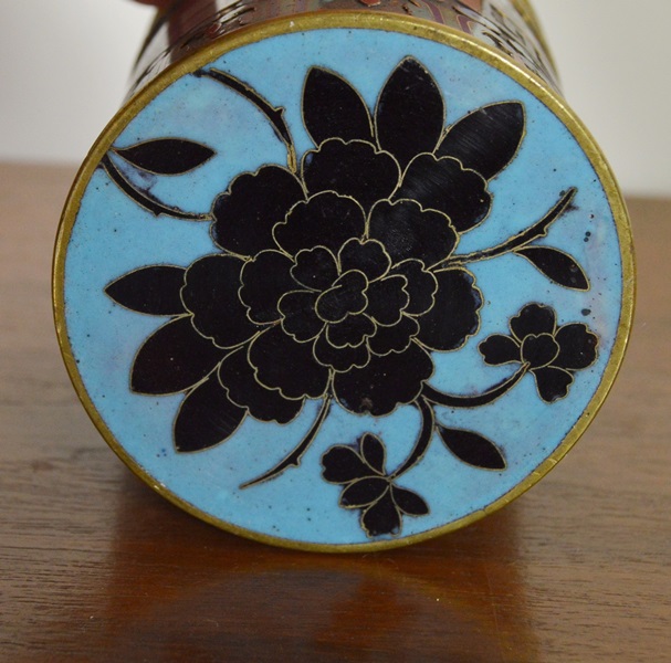 Cloisonne on Brass Jar