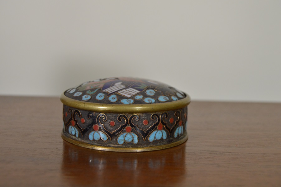 Cloisonne on Brass Jar