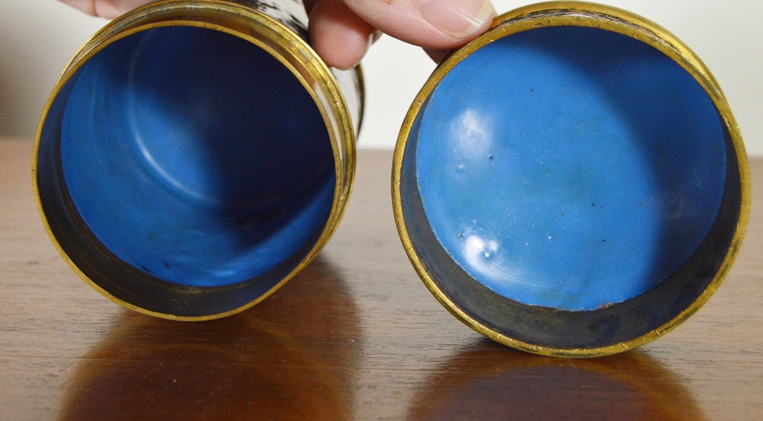 Cloisonne on Brass Jar