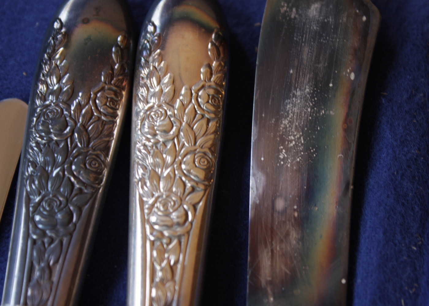 Vintage National Silver Co. Silverplate "Rose and Leaf" Flatware