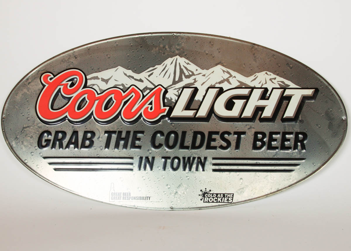 Trio of Coors Lite Signs, Including Super Bowl XLI Sign