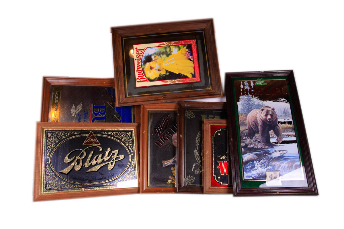 Beer Themed Bar Mirror Collection