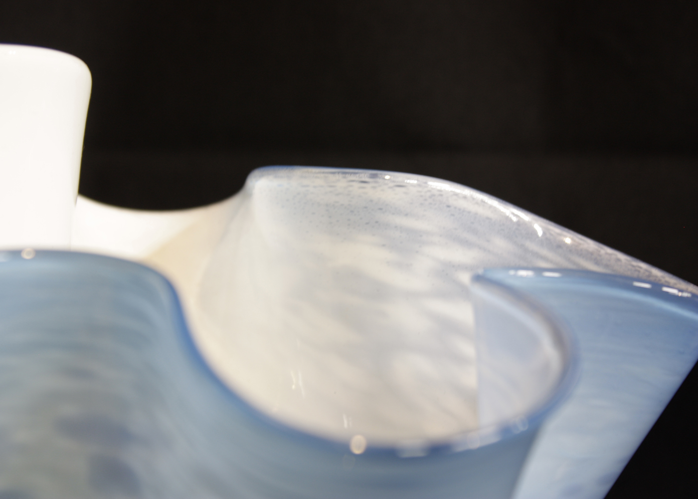 Pair of Artisan Made Handblown Glass Decorative Bowls