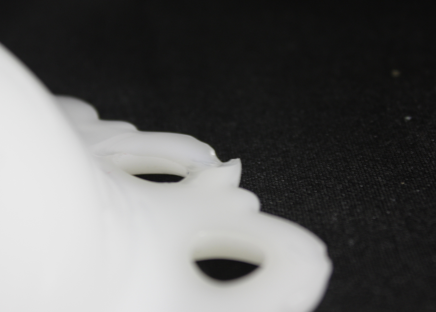 Trio of Milk White Anchorglass Lace Edge