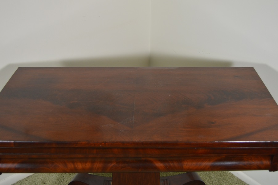 Empire Style Flame Mahogany Turn Top Card Table