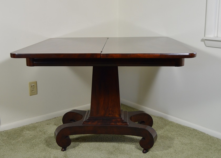 Empire Style Flame Mahogany Turn Top Card Table