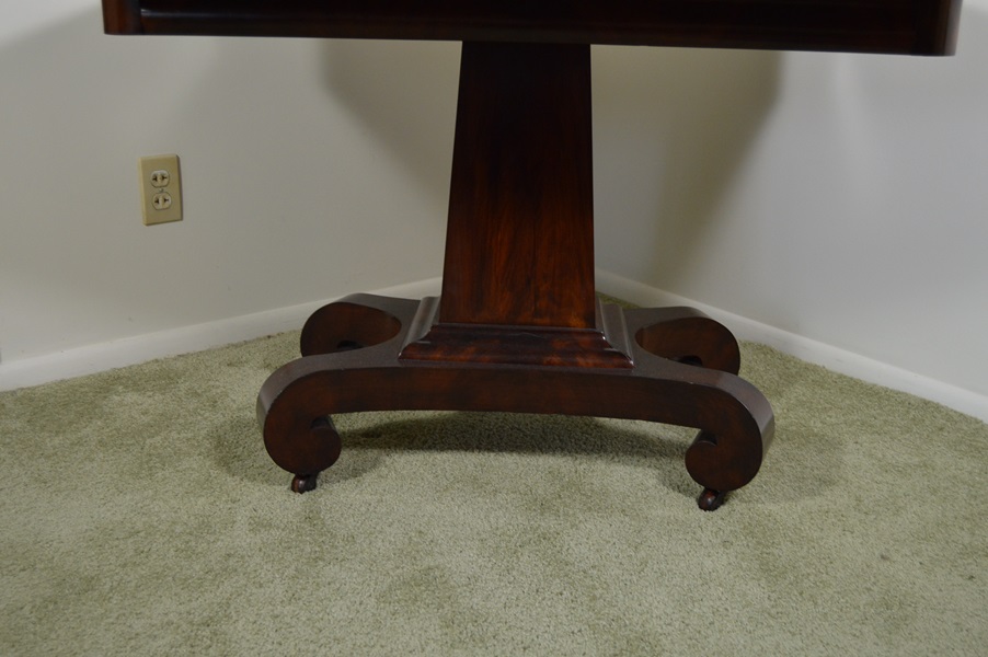 Empire Style Flame Mahogany Turn Top Card Table