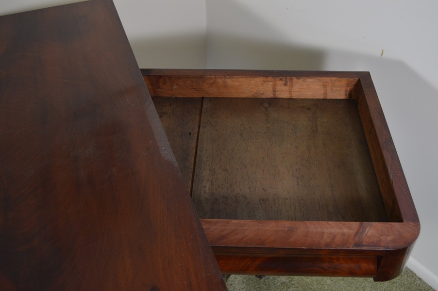 Empire Style Flame Mahogany Turn Top Card Table