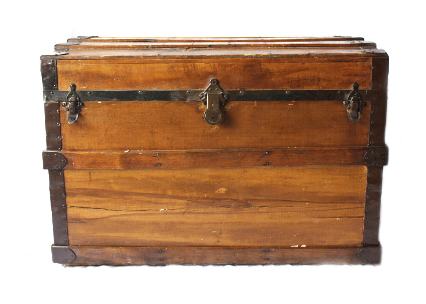 Wood and Metal Steamer Trunk