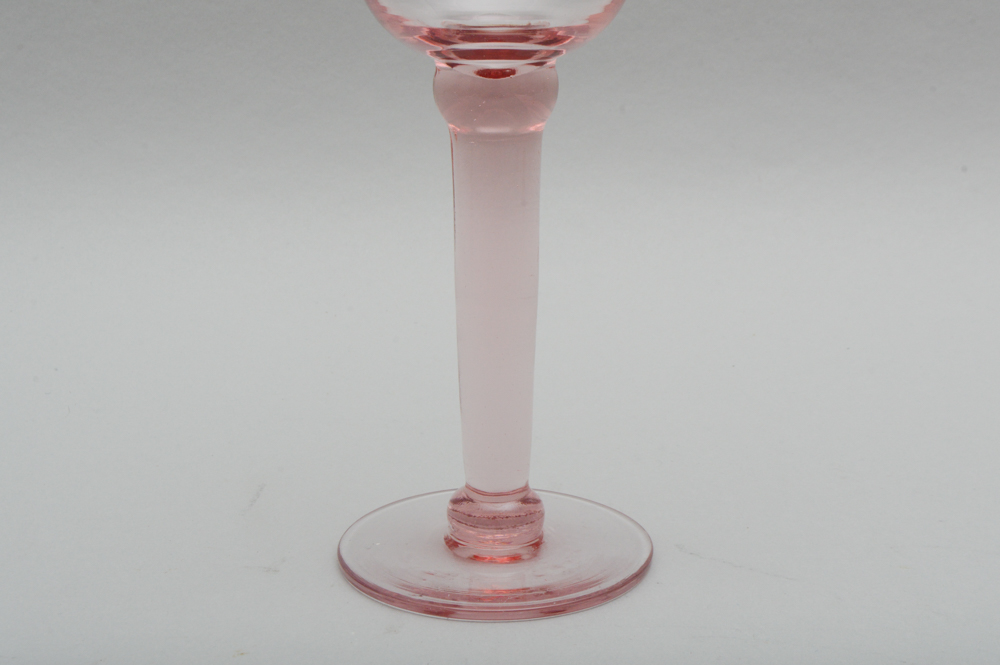 Assortment of Pink Pressed Glass Stemware