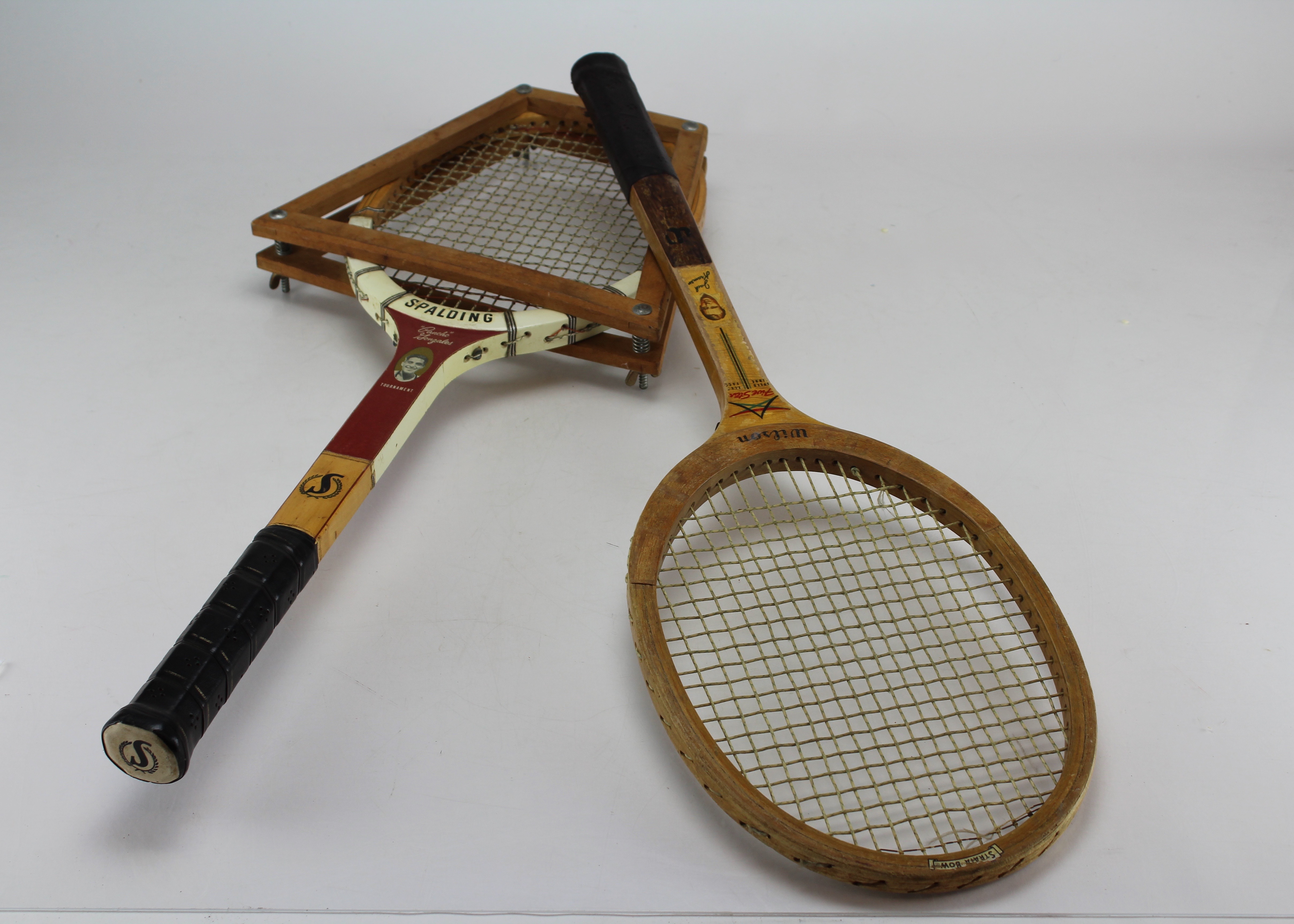 Vintage Jack Kramer and "Pancho" Gonzales Wooden Rackets
