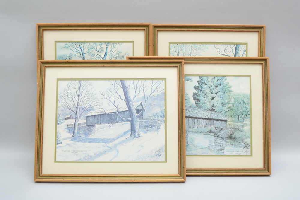 Signed Howard Fain Four Seasons Prints