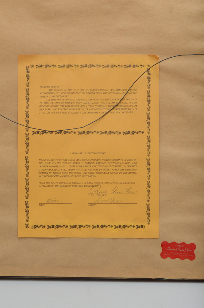 Signed Howard Fain Four Seasons Prints