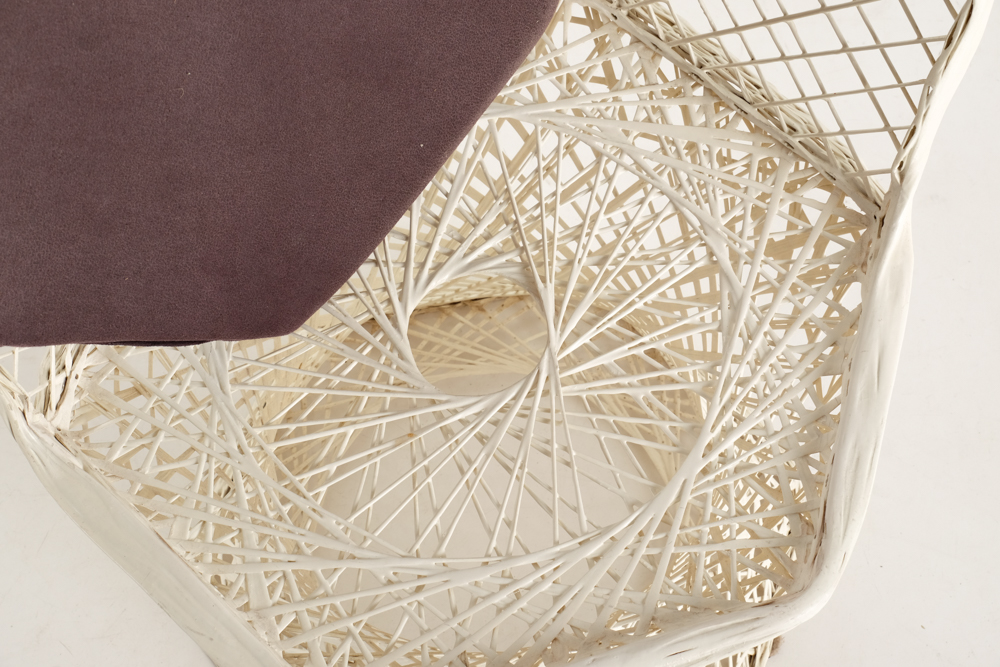 Woven Spun Fiberglass Table and Four Chairs