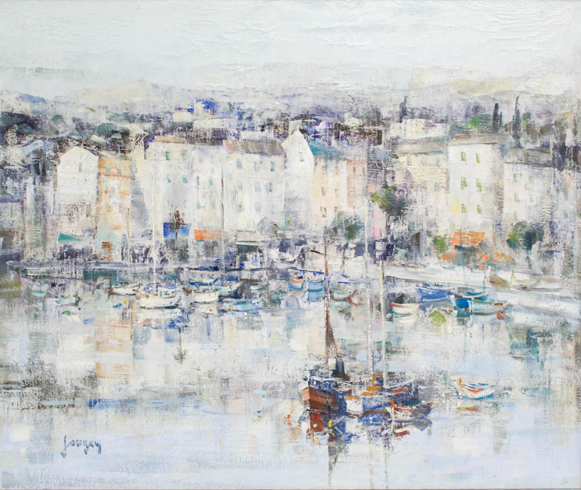 Daniel Jaugey Original Waterfront Oil Painting
