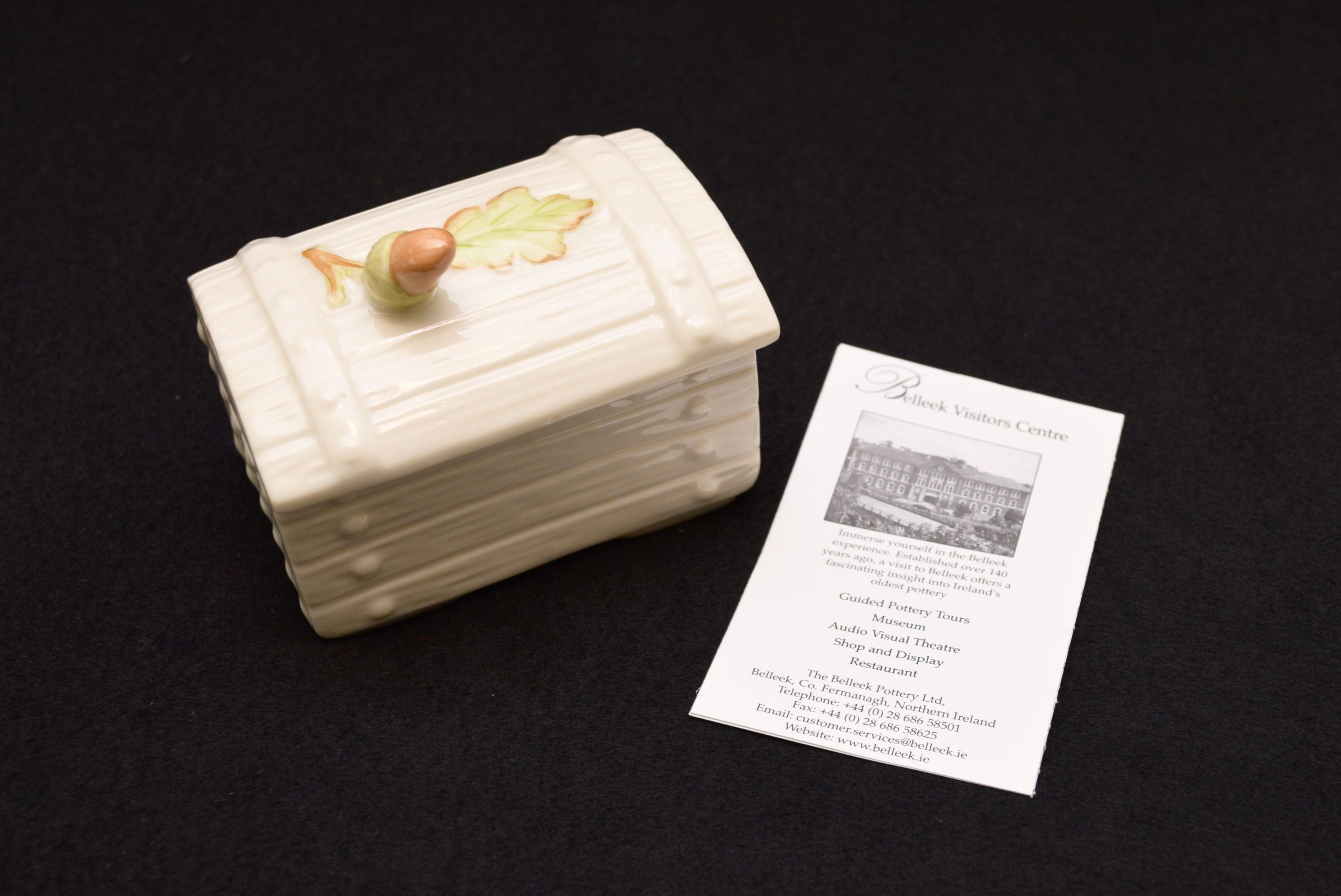 Belleek "In Retrospect" Acorn Treasure Chest - 2000