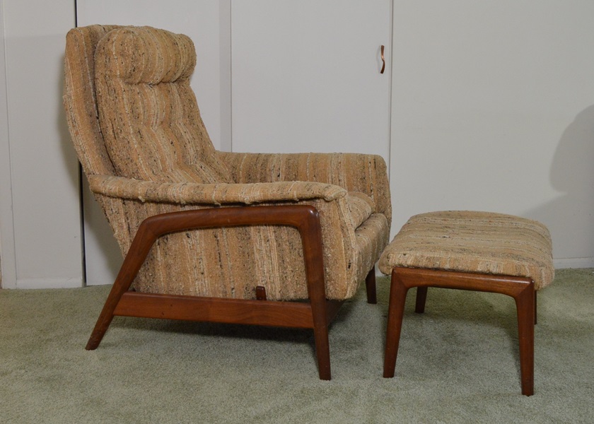 Folke Ohlsson for Dux of Sweden Lounge Chair With Ottoman