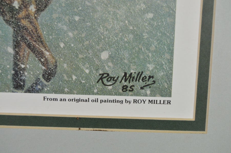 Signed Roy Miller Off-Set Lithograph Print-Sudden Blizzard