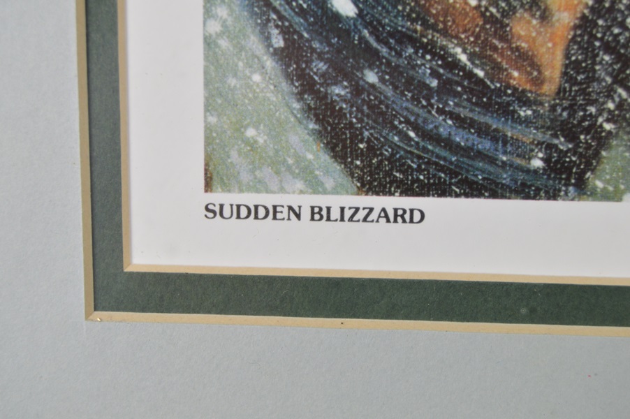 Signed Roy Miller Off-Set Lithograph Print-Sudden Blizzard