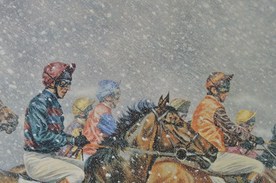 Signed Roy Miller Off-Set Lithograph Print-Sudden Blizzard