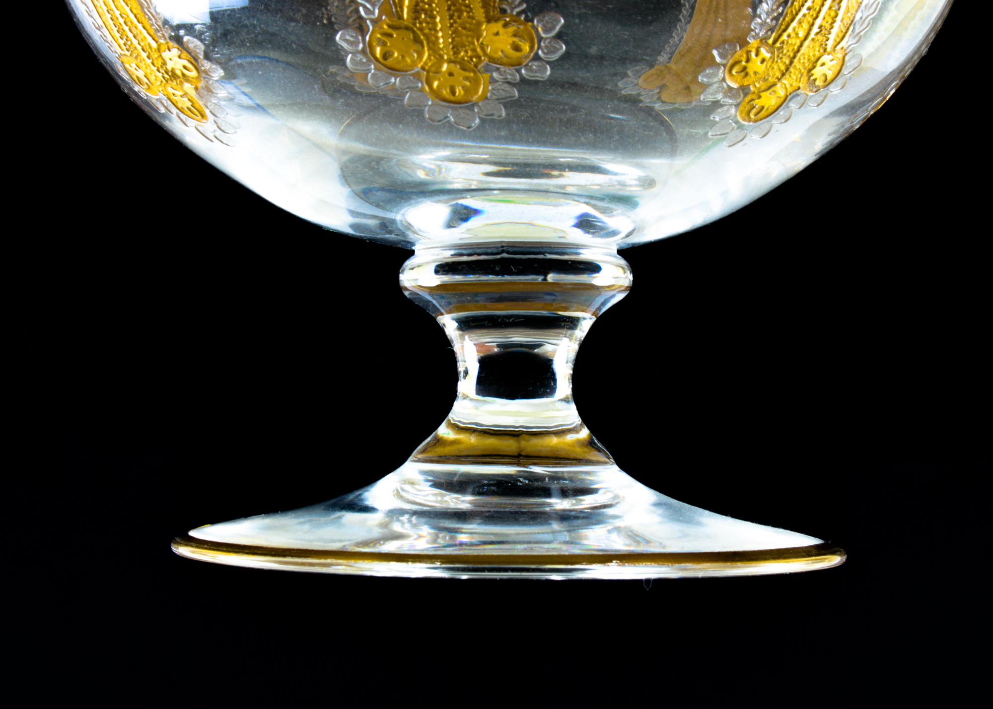 Gold Gilt Etched Glass Bowls