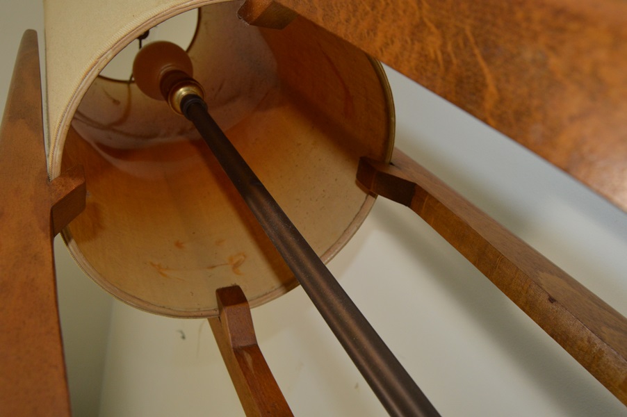 Mid Century Modern Danish Walnut Table Lamp