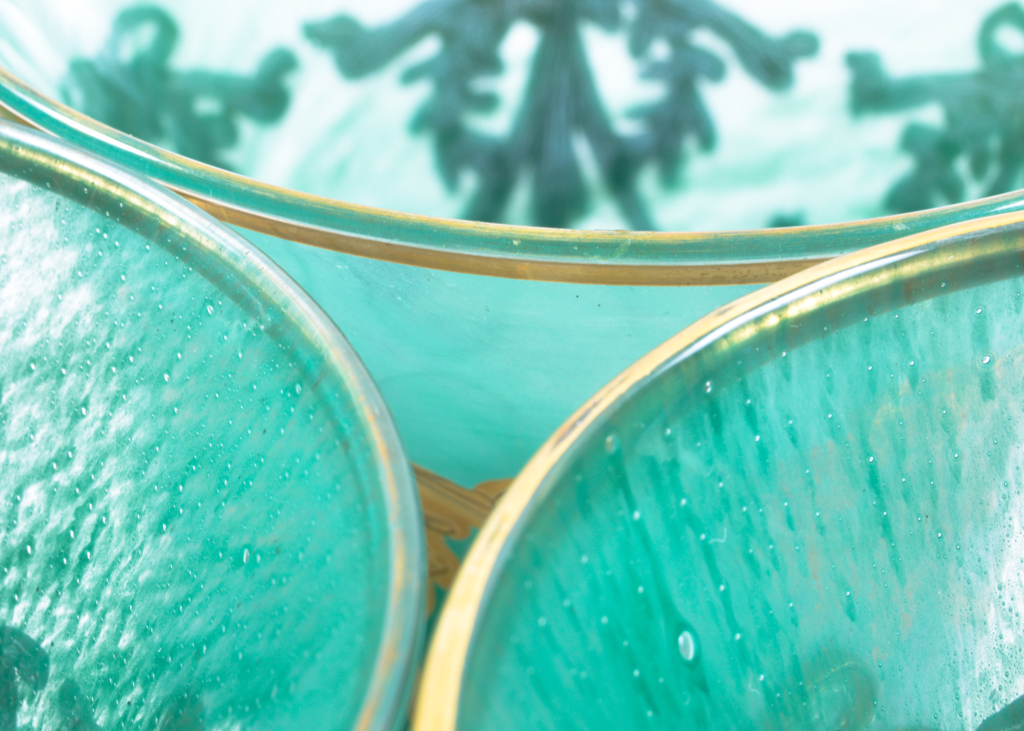 Neiman Marcus Green and Gold Goblets