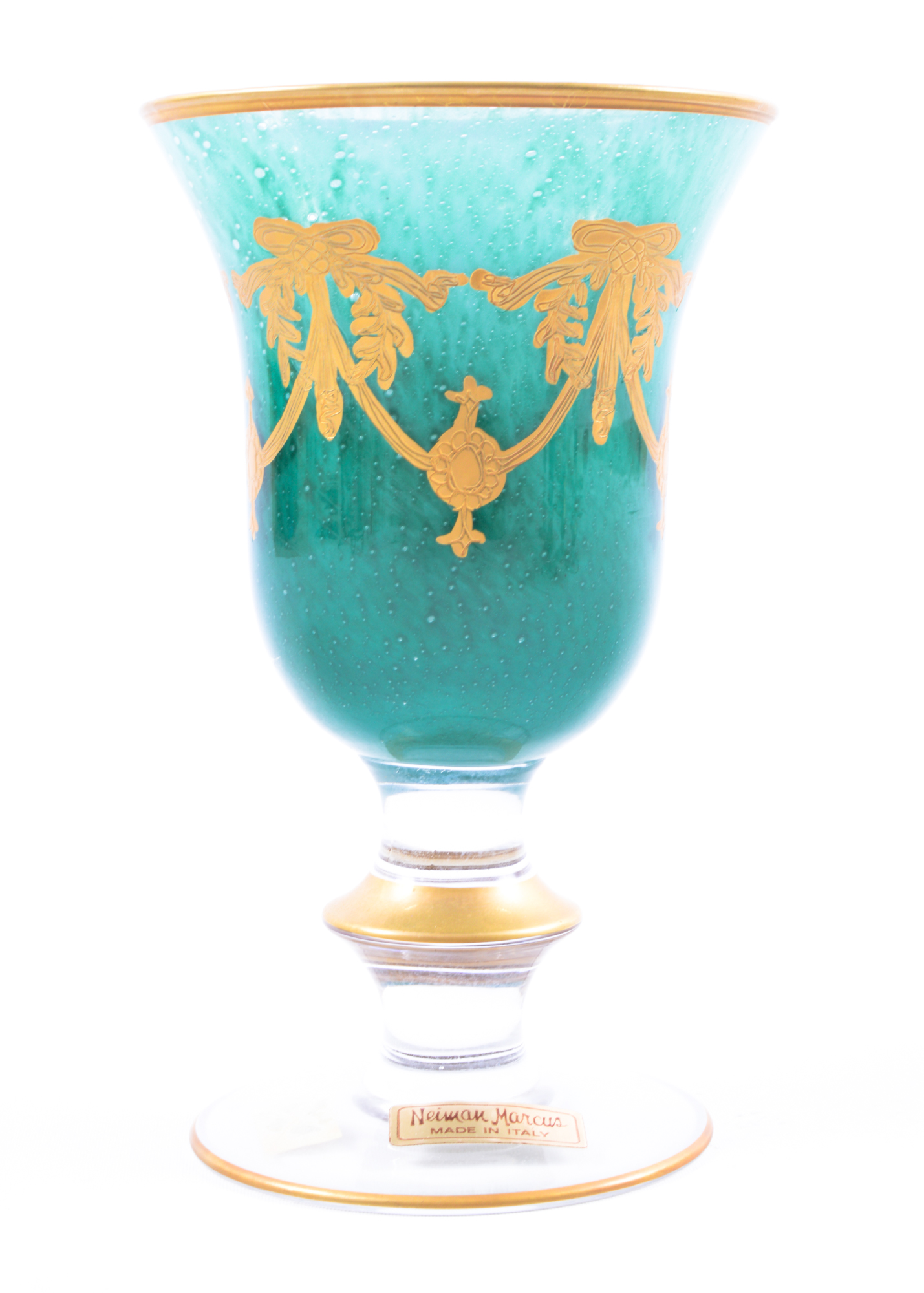 Neiman Marcus Green and Gold Goblets