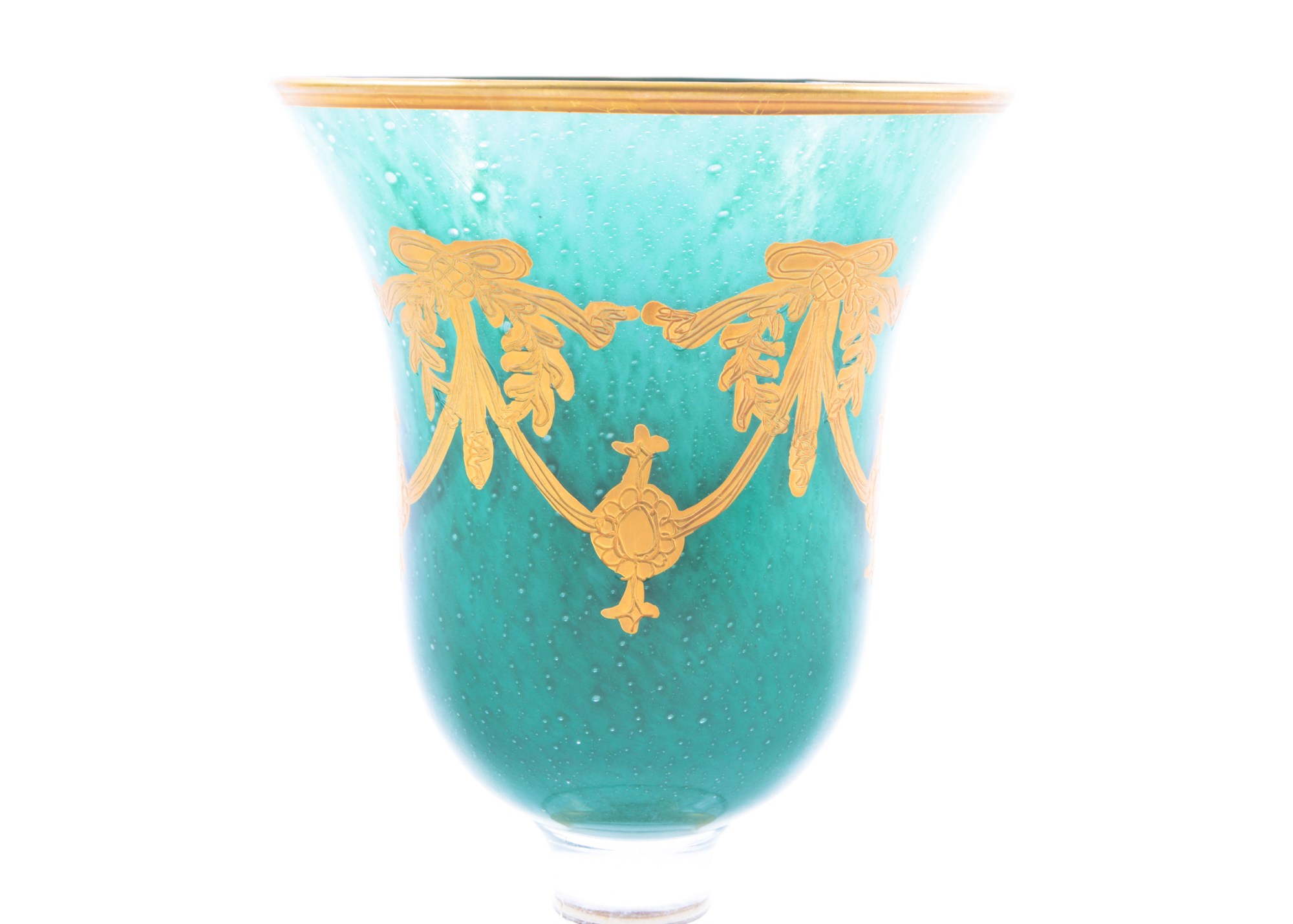 Neiman Marcus Green and Gold Goblets