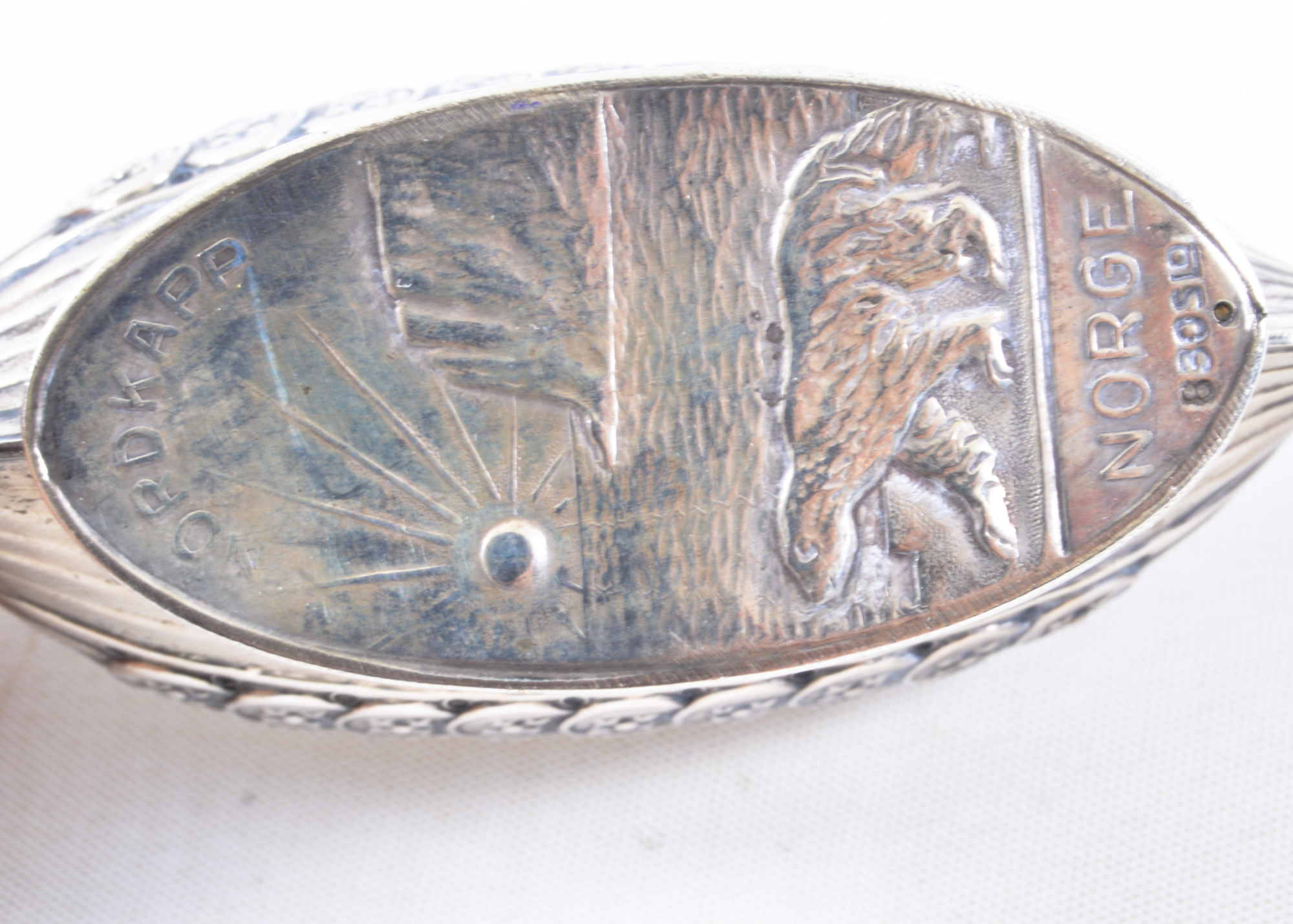 Pair of Sterling Silver Norwegian Ship Salt Cellars