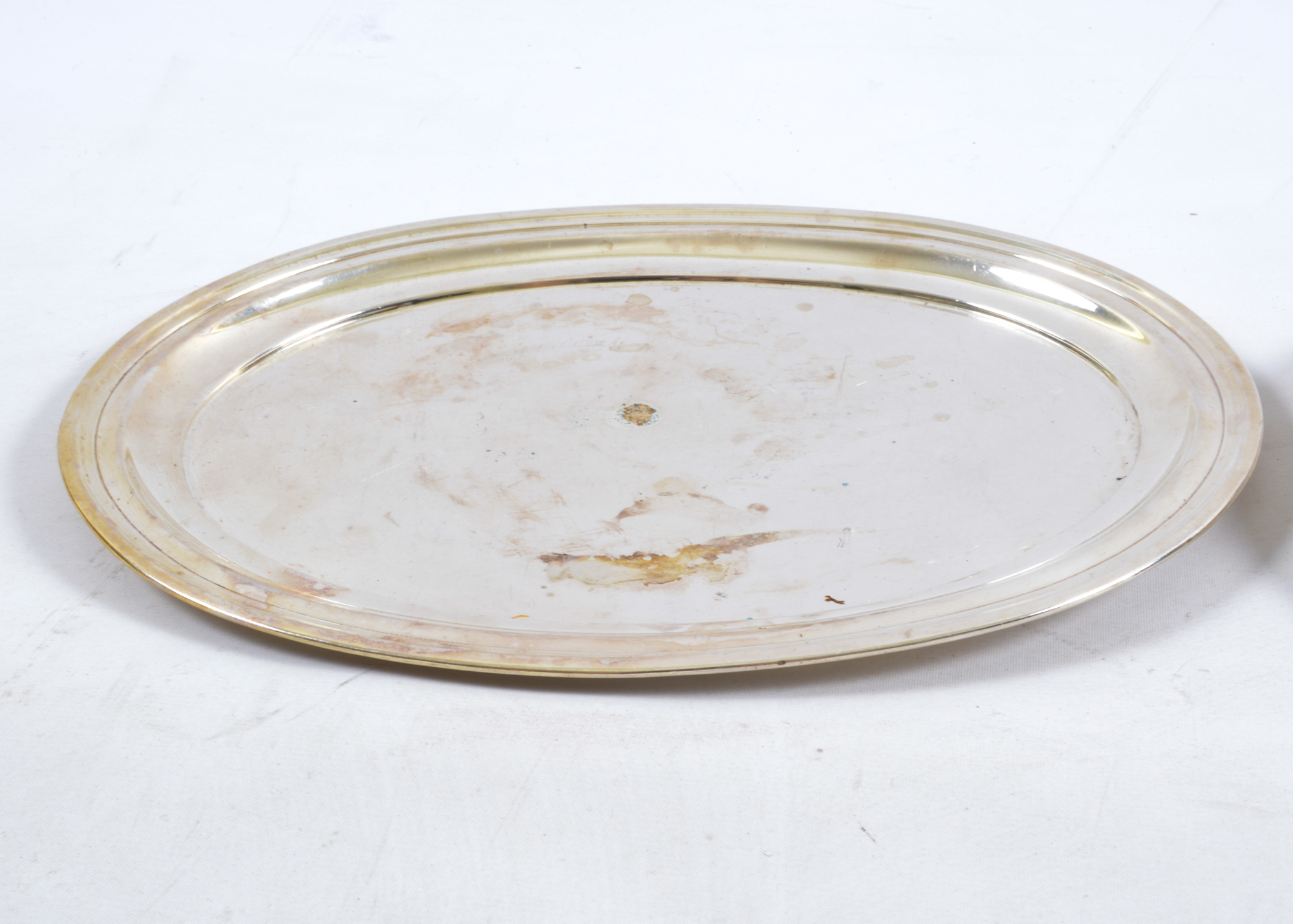 Sterling Silver Dish with Handle and Oval Plate