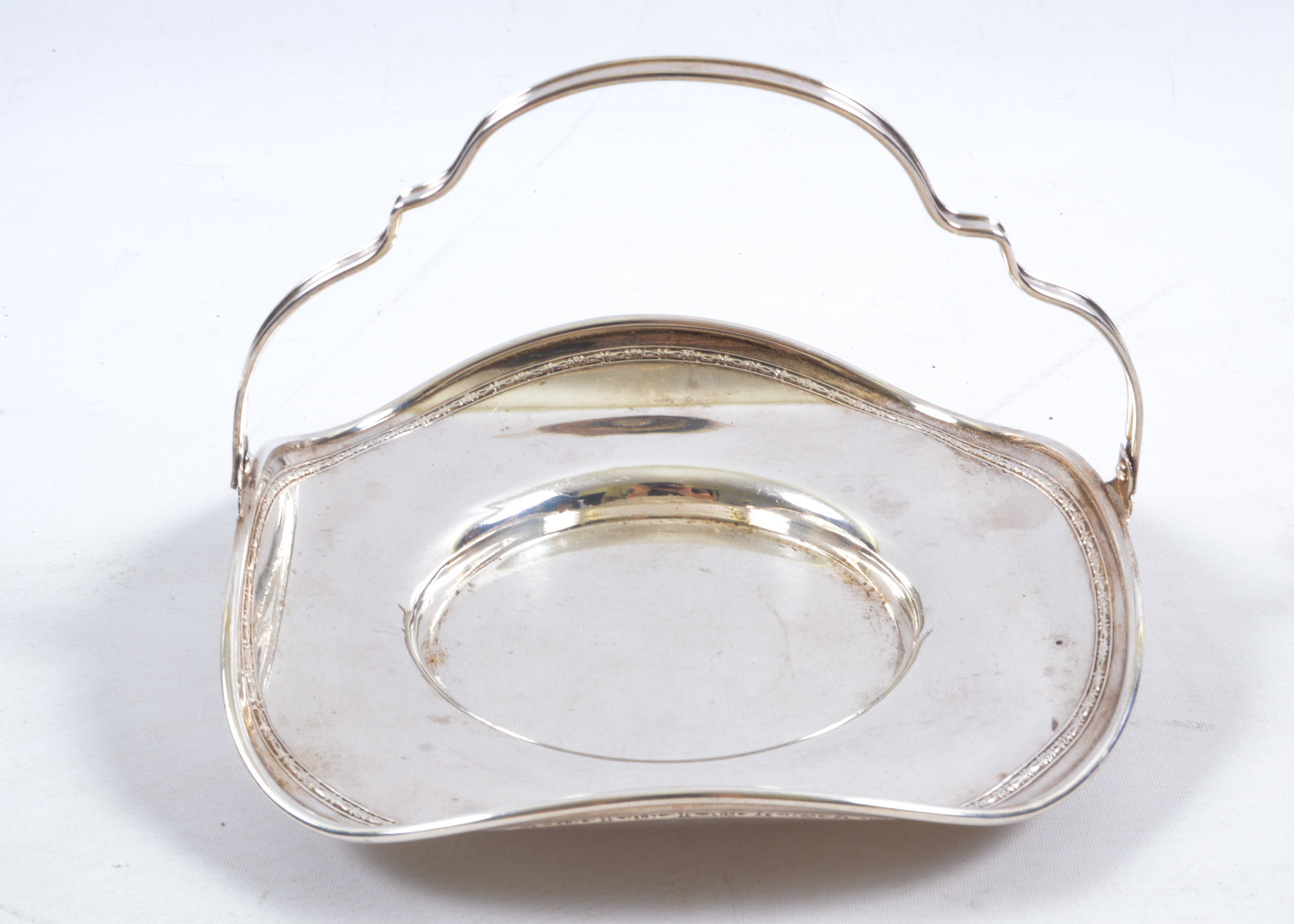Sterling Silver Dish with Handle and Oval Plate