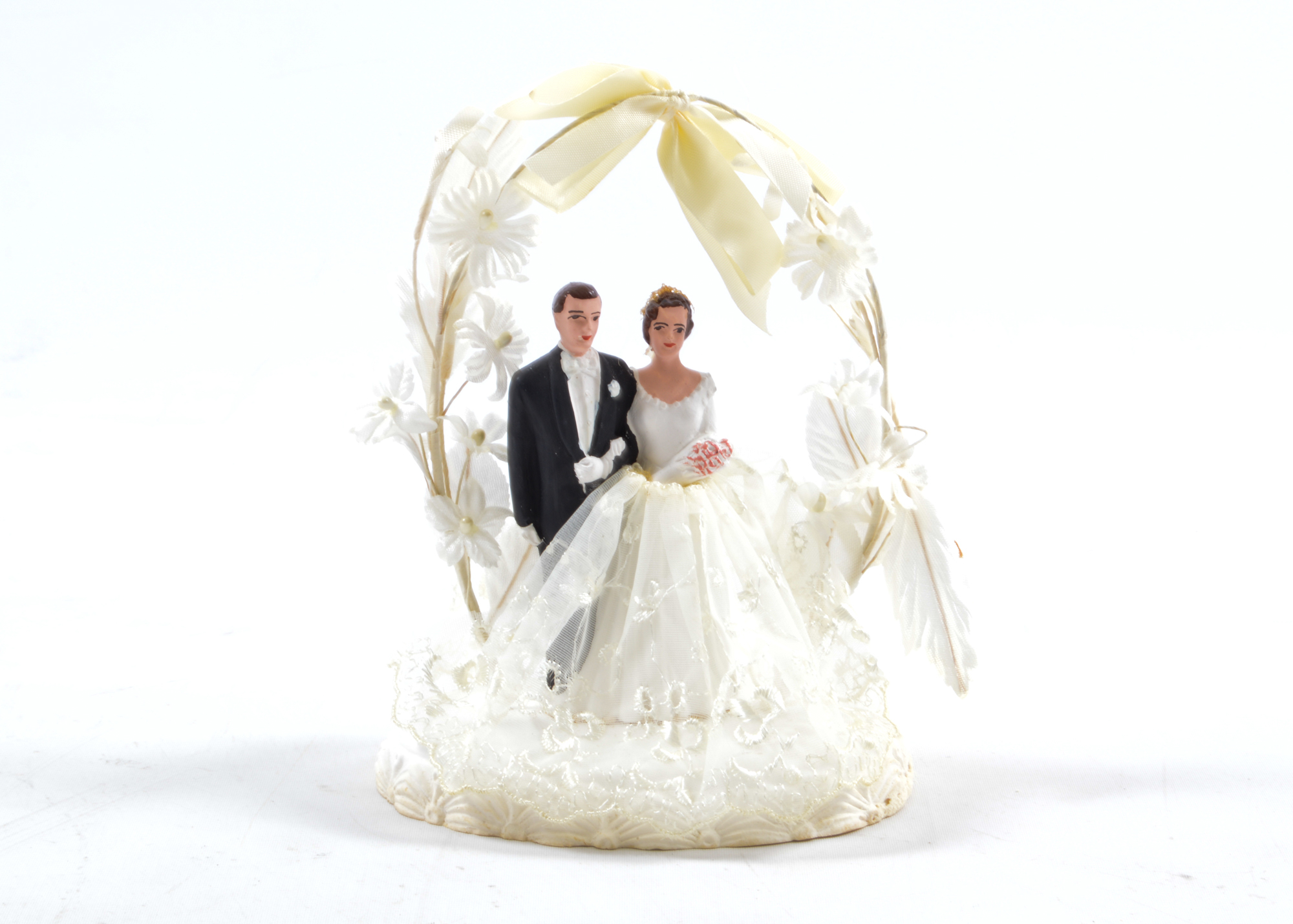 Vintage Chalkware Wedding Cake Topper