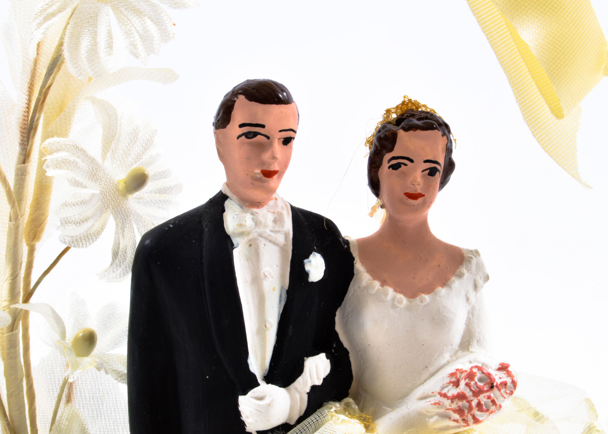 Vintage Chalkware Wedding Cake Topper