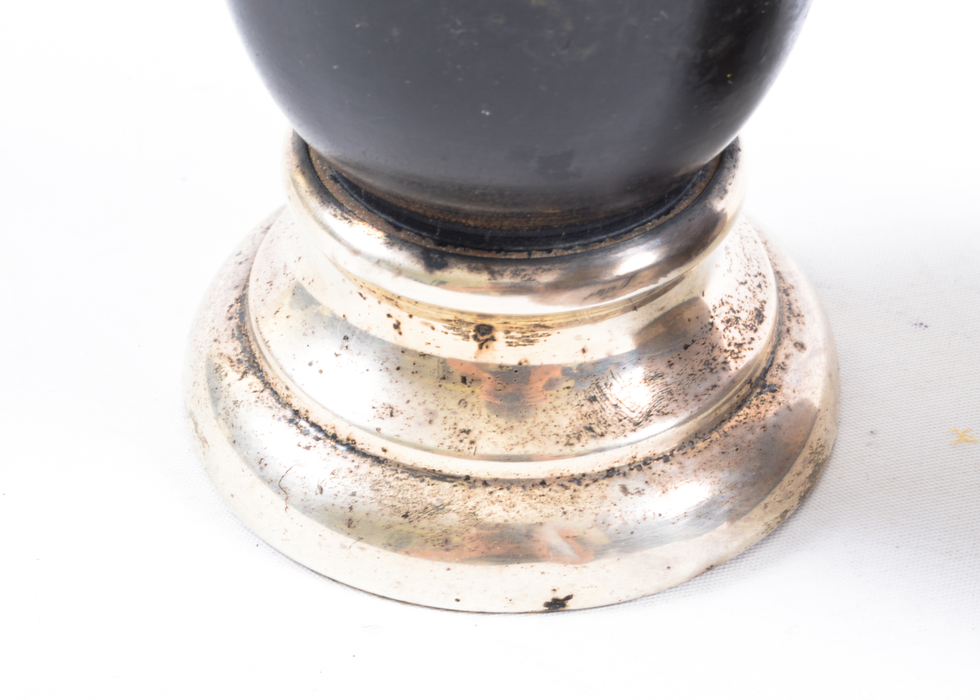 Pair of Wood and Sterling Silver Pepper Mills