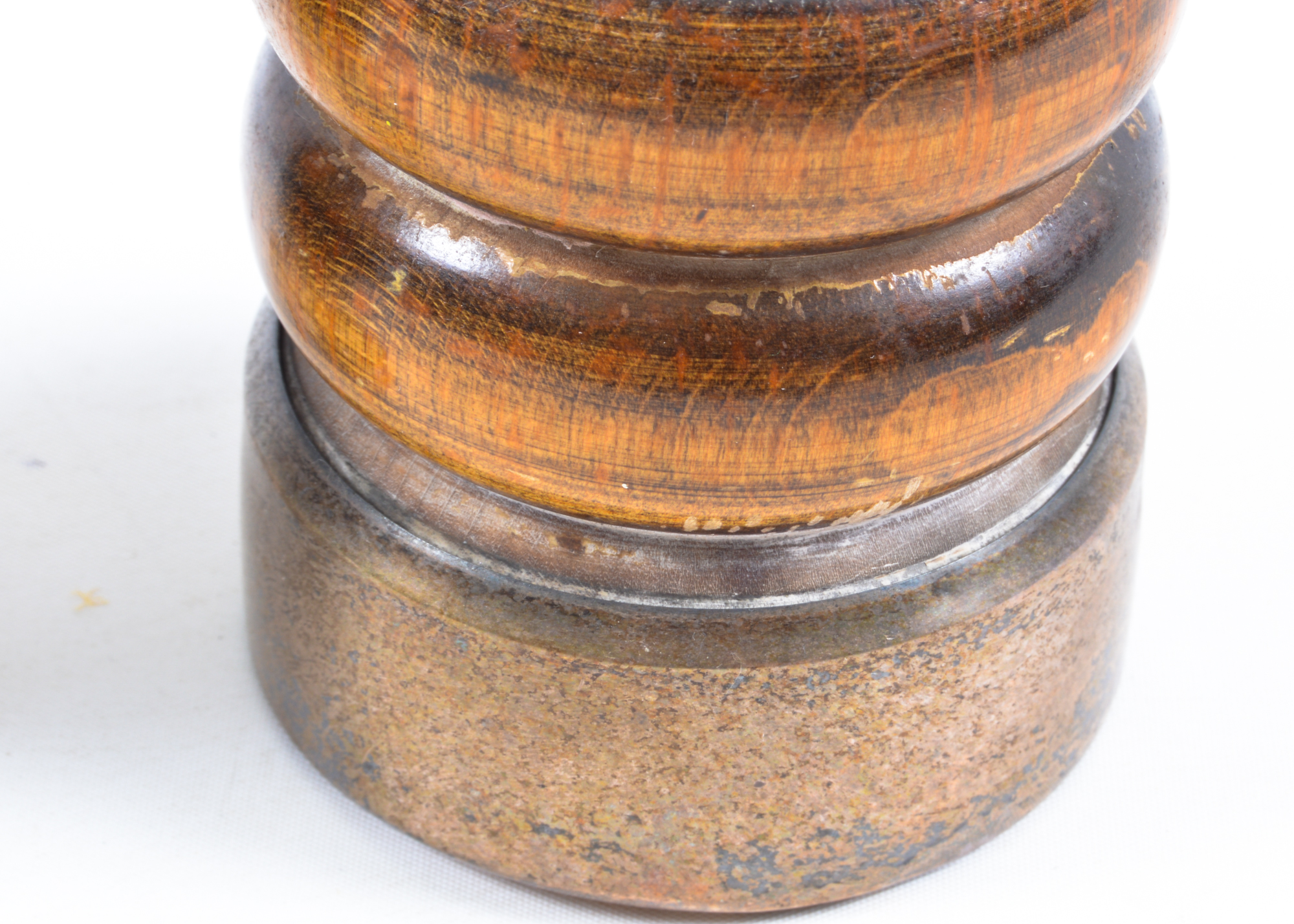 Pair of Wood and Sterling Silver Pepper Mills