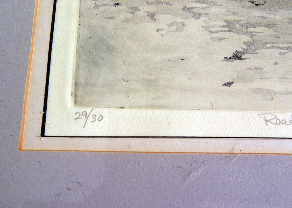 Signed, Original Landscape Aquatint by Indiana Artist G. Engle