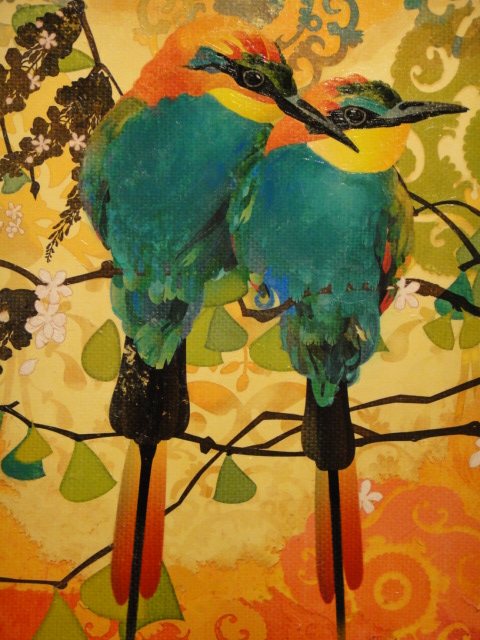 Evelia Sowash Giclee Print on Canvas Two Birds