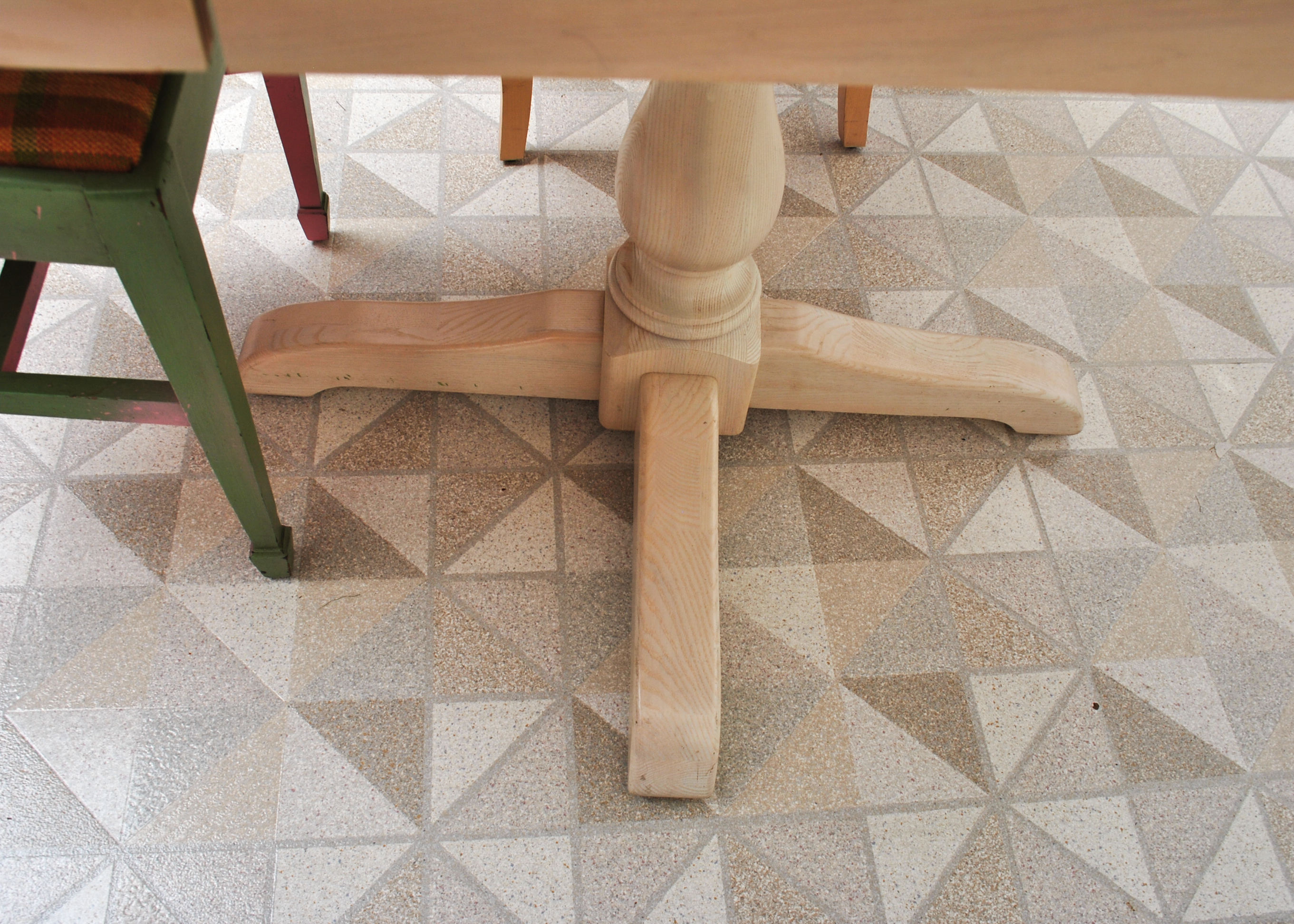 Painted Ash Pedestal Table & Four Chairs