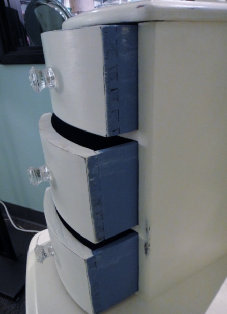 Vintage White Dresser Vanity With Oval Mirror