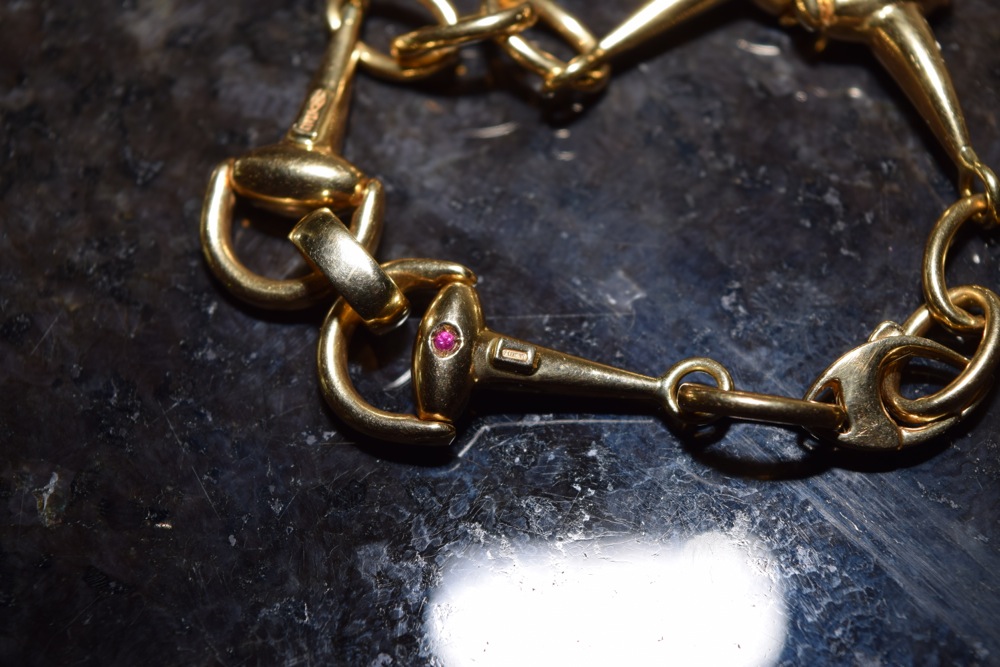 Roberto Coin 18K Gold Snaffle Bit Bracelet with Ruby