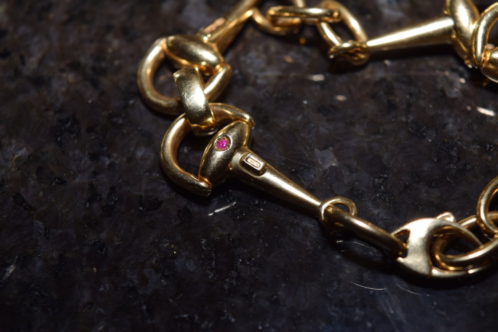 Roberto Coin 18K Gold Snaffle Bit Bracelet with Ruby