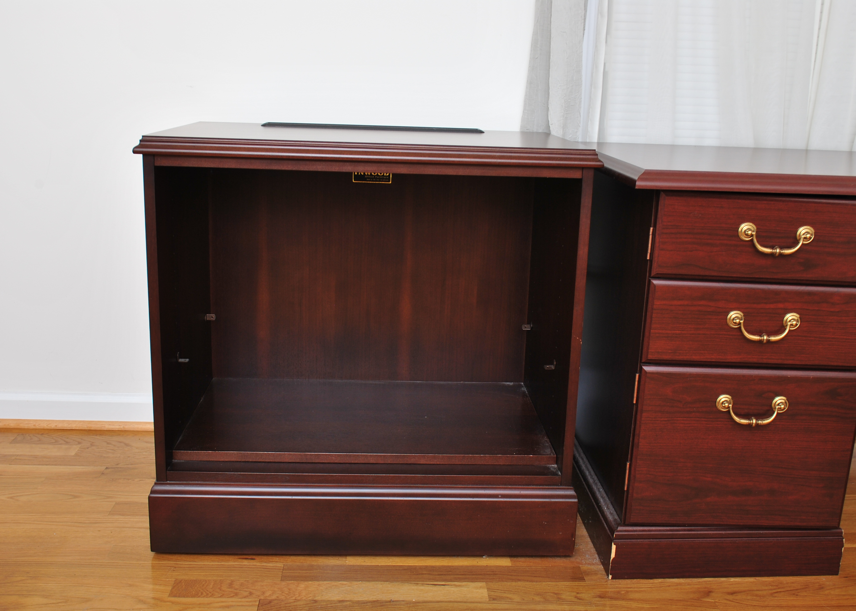 L-Shaped Corner Desk and Office Cabinet