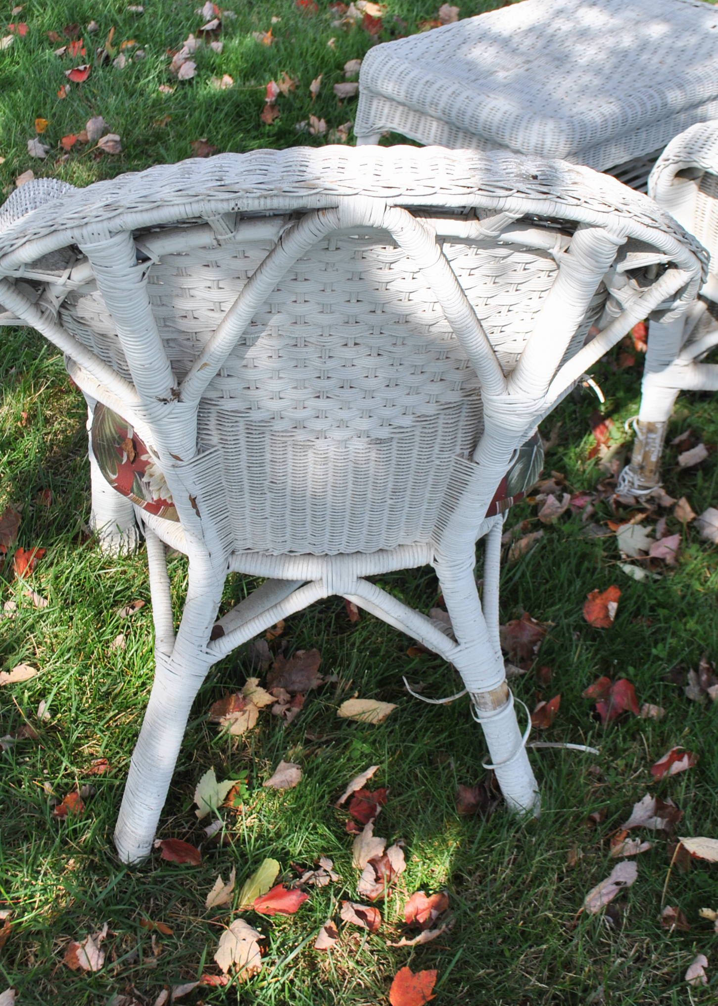 Four Piece Set of Outdoor Wicker Furniture