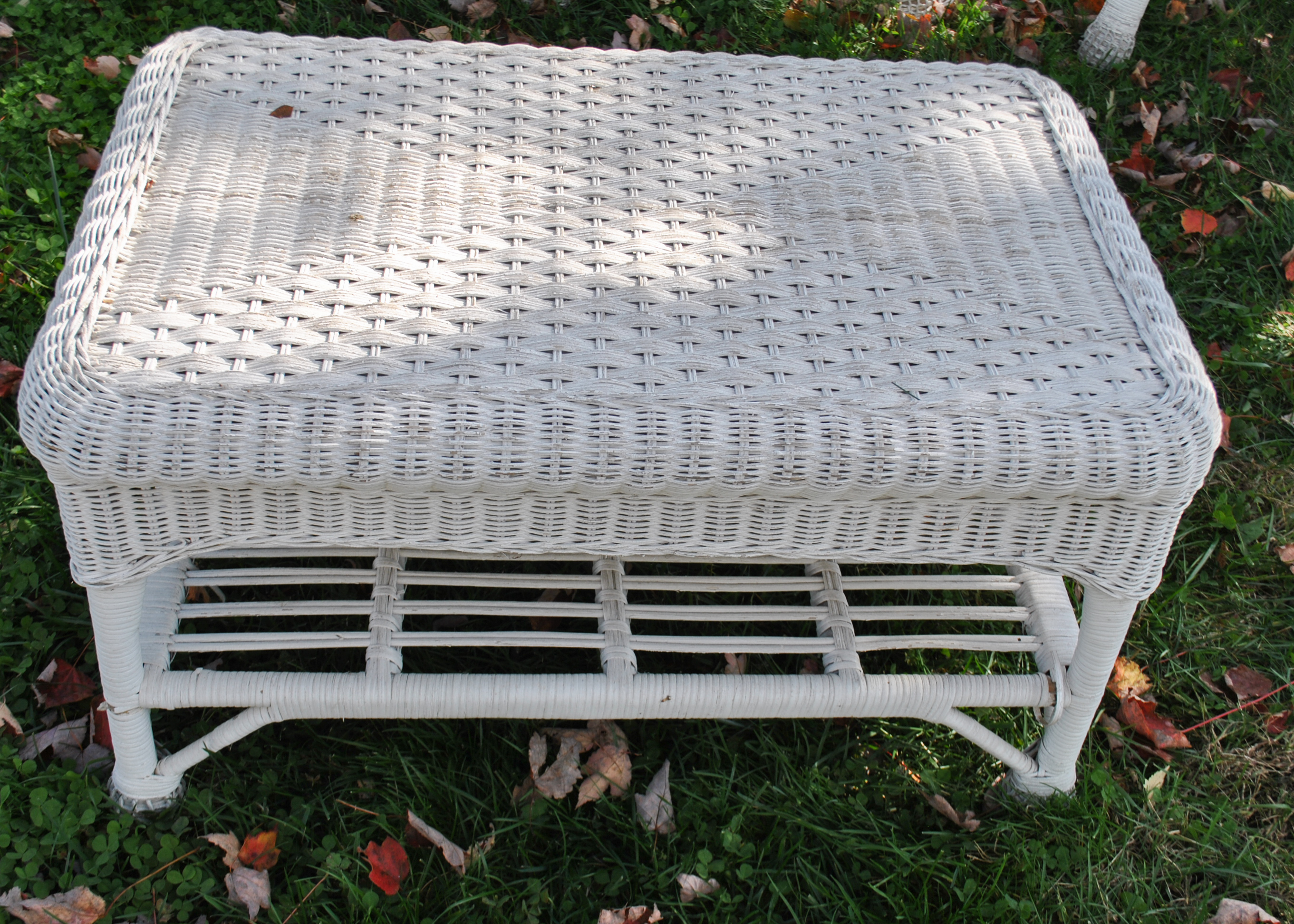 Four Piece Set of Outdoor Wicker Furniture