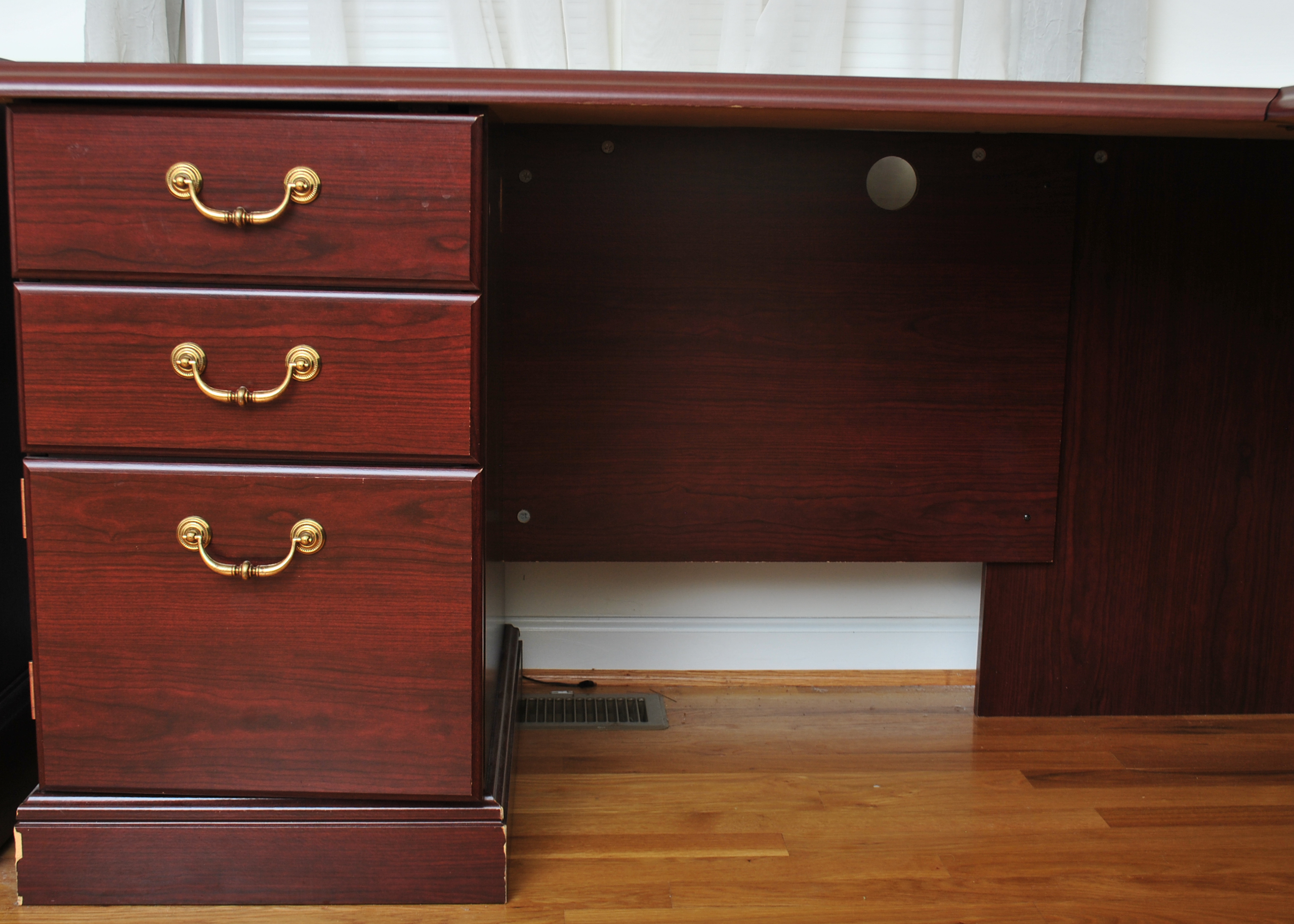 L-Shaped Corner Desk and Office Cabinet