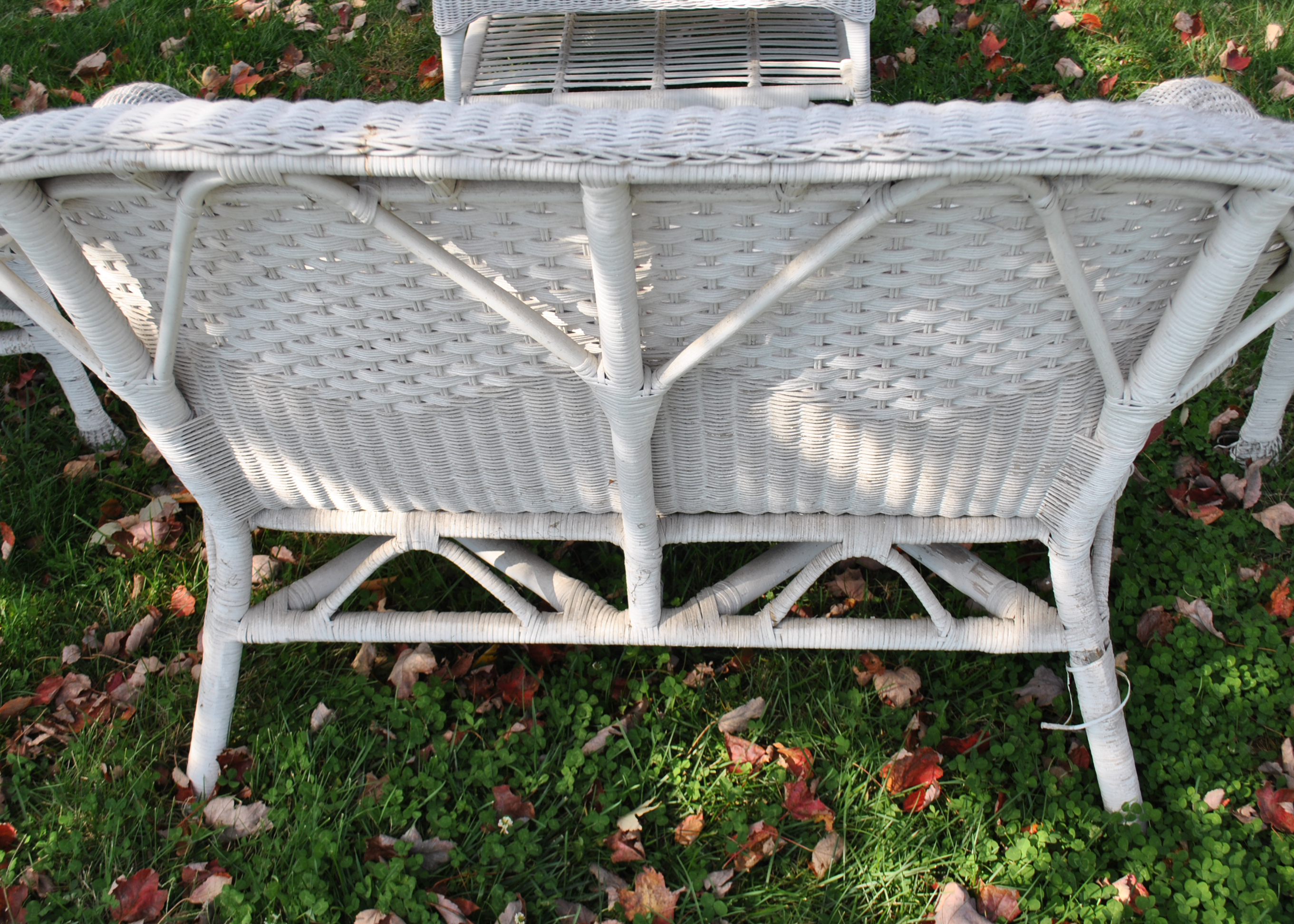 Four Piece Set of Outdoor Wicker Furniture