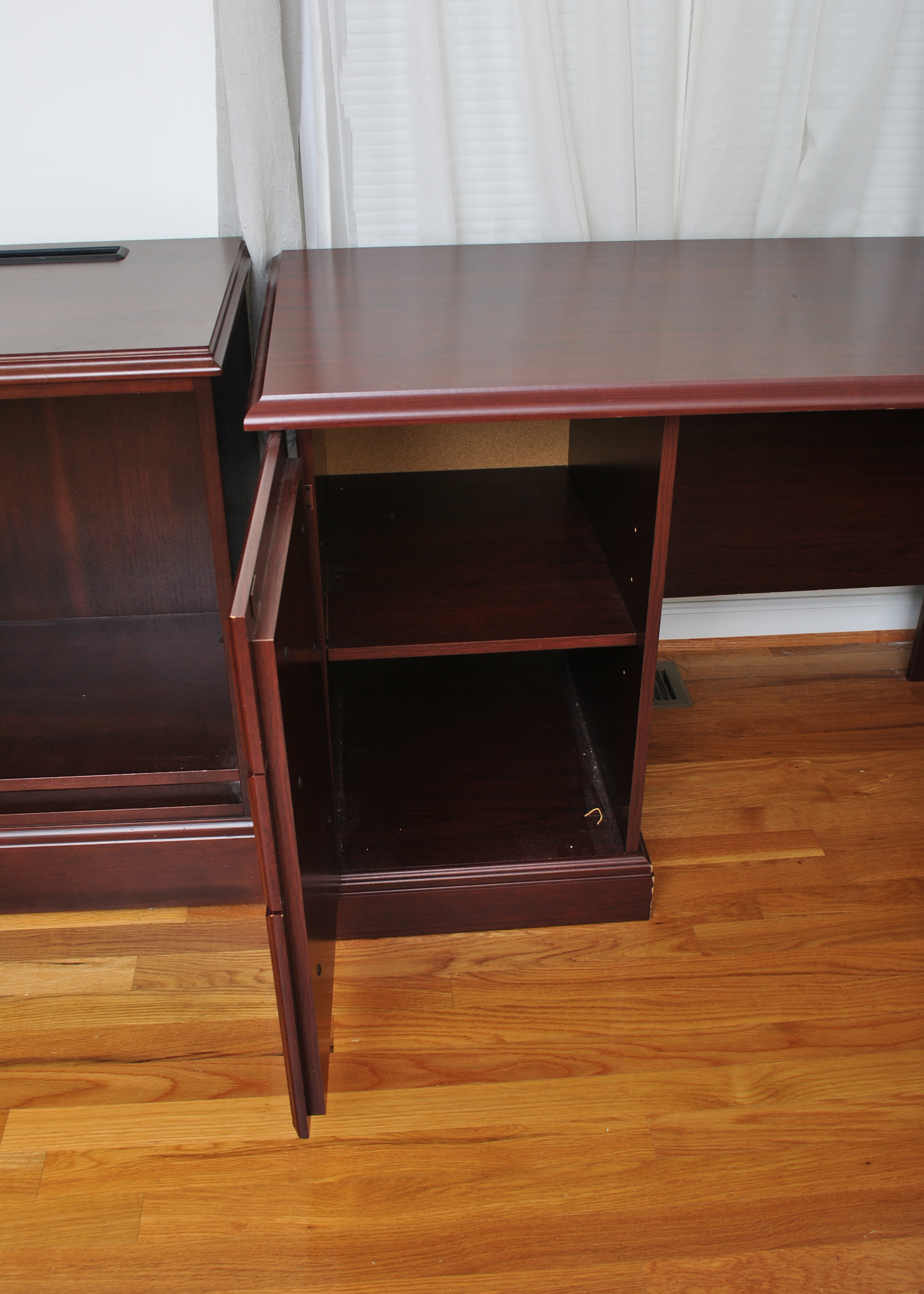 L-Shaped Corner Desk and Office Cabinet