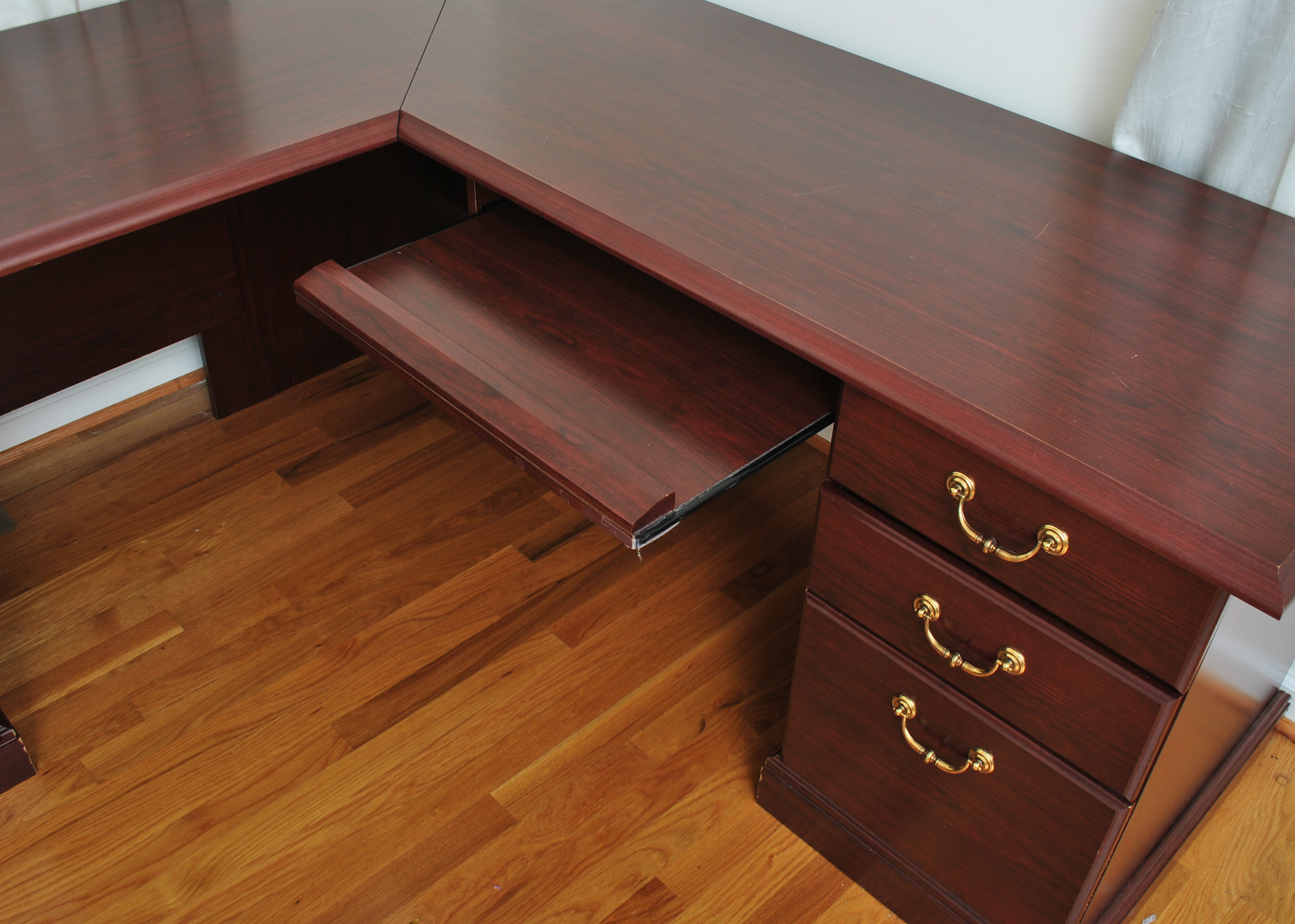 L-Shaped Corner Desk and Office Cabinet